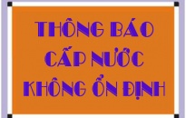 THÔNG BÁO CẤP NƯỚC KHÔNG ỔN ĐỊNH KHU VỰC PHƯỜNG CÁT BI, THÀNH TÔ - QUẬN HẢI AN, HẢI PHÒNG