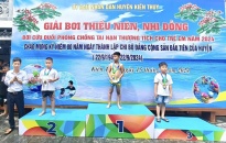 156 vận động viên tham gia Giải bơi Thiếu niên, Nhi đồng và bơi cứu đuối phòng, chống tai nạn thương tích cho trẻ em huyện Kiến Thụy năm 2024