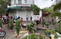 Công an quận Lê Chân:  Nỗ lực giúp người dân khắc phục sự cố sau bão số 3
