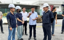 Đồng chí Lê Trung Kiên, Trưởng Ban Quản lý Khu Kinh tế Hải Phòng kiểm tra công tác khắc phục hậu quả cơn bão số 3 tại DEEP C Đình Vũ
