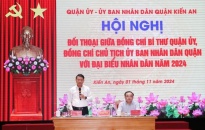 Người đứng đầu cấp ủy, chính quyền quận Kiến An đối thoại với đại biểu Nhân dân quận