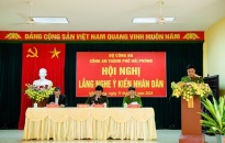 Lãnh đạo Công an thành phố lắng nghe ý kiến nhân dân xã Văn Phong (huyện Cát Hải)