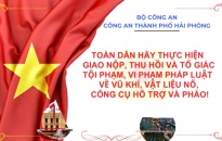 Công an Hải Phòng kêu gọi: Giao nộp vũ khí, vật liệu nổ, công cụ hỗ trợ và pháo trái phép!