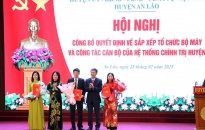 Huyện An Lão: Công bố các Quyết định về sắp xếp tổ chức bộ máy và công tác cán bộ 