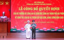 Công an thành phố công bố các Quyết định về công tác cán bộ, thăng cấp bậc hàm, nâng lương năm 2025