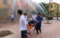 CAH Tiên Lãng diễn tập phương án chữa cháy và cứu nạn cứu hộ