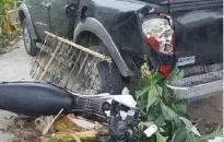 Mất lái, tự gây tai nạn tại ngã 3 thôn Trà Phương (Kiến Thụy)