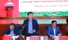 Thường trực Quận ủy Hồng Bàng lắng nghe ý kiến, đối thoại với nhân dân