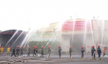 Nhiều lực lượng phối hợp diễn tập phương án chữa cháy và cứu nạn, cứu hộ