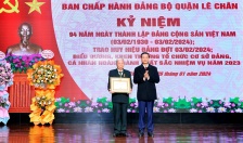 Quận uỷ Lê Chân:  Kỷ niệm 94 năm Ngày thành lập Đảng Cộng sản Việt Nam (3-2-1930 – 3-2-2024) và trao Huy hiệu Đảng đợt 3-2 tặng các đảng viên