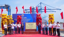 Công ty CP Cảng Hải Phòng Gắn biển hoàn thành xây dựng cầu cảng số 3, 4 Cảng cửa ngõ quốc tế Hải Phòng. 