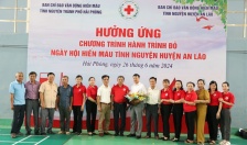 Hơn 400 người tham gia Ngày hội hiến máu 'Giọt hồng Đất Cảng' tại huyện An Lão 