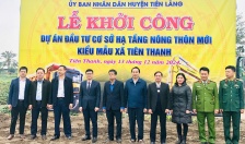 Huyện Tiên Lãng: Khởi công Dự án Đầu tư xây dựng cơ sở hạ tầng nông thôn mới kiểu mẫu tại xã Bắc Hưng, Tiên Thanh 