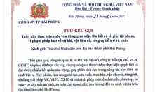 Thư kêu gọi toàn dân thực hiện cuộc vận động giao nộp, thu hồi và tố giác tội phạm, vi phạm pháp luật về vũ khí, vật liệu nổ, công cụ hỗ trợ và pháo