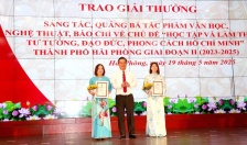 Trao giải thưởng sáng tác, quảng bá tác phẩm văn học, nghệ thuật, báo chí về học tập và làm theo tư tưởng, đạo đức, phong cách Hồ Chí Minh giai đoạn 2023-2025: Chuyên đề An ninh Hải Phòng có 1 giải Nhì; 1 giải Ba