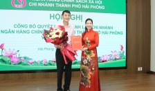 Ông Hoàng Liên Sơn giữ chức Giám đốc chi nhánh Ngân hàng Chính sách xã hội thành phố Hải Phòng