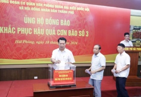 Công đoàn cơ quan Văn phòng Đoàn đại biểu Quốc hội  và HĐND thành phố quyên góp ủng hộ đồng bào bị thiệt hại do bão số 3