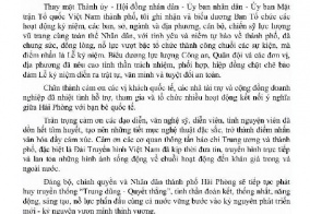 Hải Phòng trân trọng mọi sự tham gia đóng góp trong tổ chức kỷ niệm 70 năm ngày giải phóng Hải Phòng  về Lễ hội Hoa Phượng Đỏ năm 2025