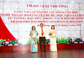 Trao giải thưởng sáng tác, quảng bá tác phẩm văn học, nghệ thuật, báo chí về học tập và làm theo tư tưởng, đạo đức, phong cách Hồ Chí Minh giai đoạn 2023-2025: Chuyên đề An ninh Hải Phòng có 1 giải Nhì; 1 giải Ba