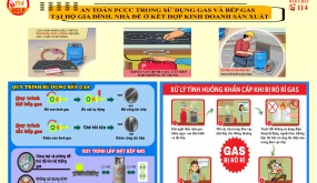 An toàn PCCC trong sử dụng gas và bếp gas tại hộ gia đình, nhà để ở kết hợp kinh doanh sản xuất