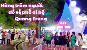 Tưng bừng phố đi bộ Quang Trung ngày cuối tuần