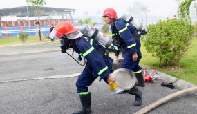 Những hình ảnh ấn tượng về buổi diễn tập phương án chữa cháy, cứu nạn cứu hộ tại Chi nhánh khí Hải Phòng - Tổng công ty khí Việt Nam - CTCP