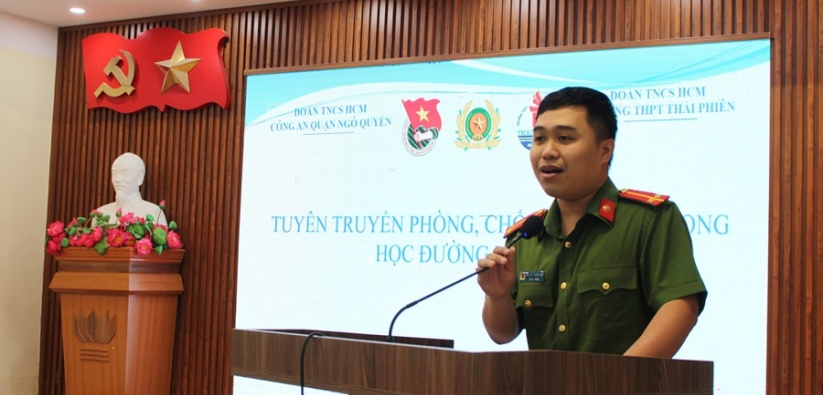 Công an quận Ngô Quyền: Tuyên truyền phòng, chống ma túy tại Trường THPT Thái Phiên