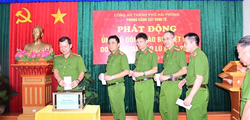 Phòng Cảnh sát kinh tế CATP:  Phát động ủng hộ đồng bào bị thiệt hại do thiên tai, bão lũ