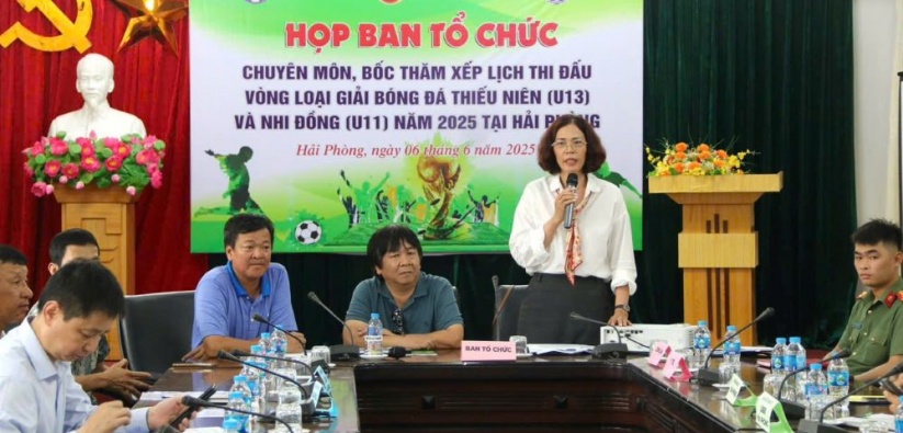 Họp Ban Tổ chức, bốc thăm xếp lịch thi đấu vòng loại Giải Bóng đá Thiếu niên (U13) và Nhi đồng (U11) toàn quốc năm 2025 tại Hải Phòng